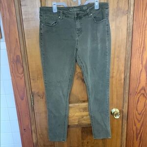 BKE Green Straight Leg Jeans Soft Distressed Denim
